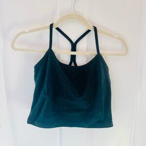 Spacedye Slim Racerback Cropped Tank Green Size Small